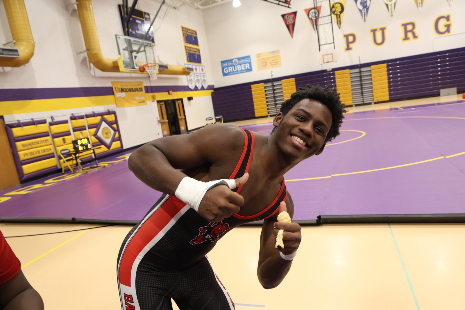 Athlete celebrating with joy